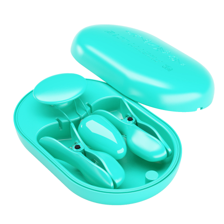 Виброклипсы с электростимуляцией в кейсе Surprise Box Pretty Love