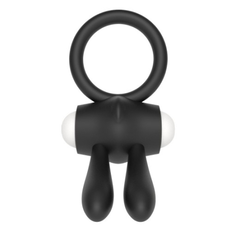 Черное виброкольцо Power Clit Cockring Rabbit