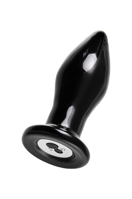 Черная стеклянная перезаряжаемая вибровтулка Sexus Glass 10,5 см