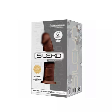 Реалистичный фаллоимитатор на присоске с эффектом памяти коричневый SILEXD Model 2 15 см
