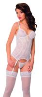 Белый корсет c пажами и стринги SoftLine Collection Karen, S