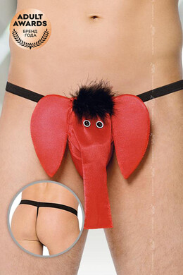 Мужские стринги красные "Слоник" SoftLine Collection, S/L