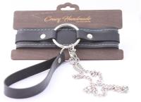 Ошейник с кольцом из натуральной кожи