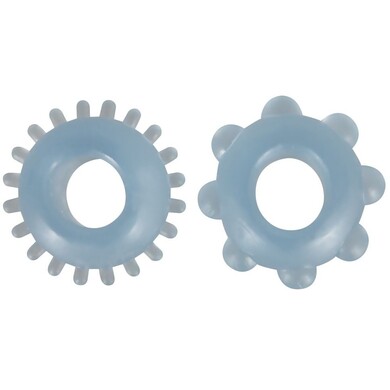 Набор из двух голубых эрекционных колец Cock Ring Set