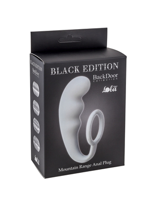 Анальный стимулятор с эрекционным кольцом серый Mountain Range Anal Plug