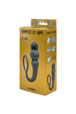 Анальная пробка с эрекционным кольцом темно-серая Spice it up Legend