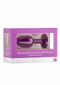 Анальная пробка с кристаллом фиолетовая Diamond Butt Plug Medium