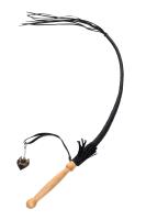 Кнут плетеный из натуральной кожи черный Pecado 75 см