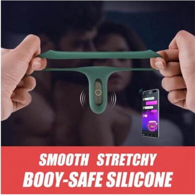 Двойное эрекционное виброкольцо с управлением от смартфона синее Fun Town Rise