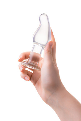 Анальная пробка из стекла с загнутым кончиком Sexus Glass