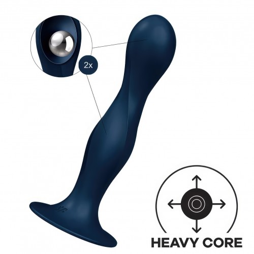 Фаллоимитатор со смещенным центром тяжести синий 18 см Double Ball-R Satisfyer