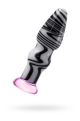 Анальная втулка из стекла бело-черная