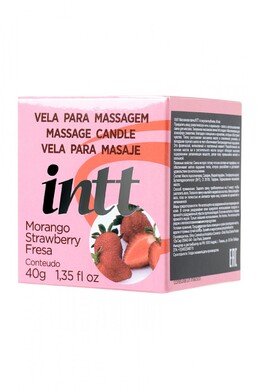 Массажная свеча для поцелуев Intt со вкусом Клубники (30 мл)
