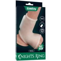 Вибронасадка на пенис и мошонку Vibrating Silk Knights Ring 
