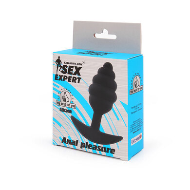 Ребристая анальная втулка для ношения "Sex Expert"