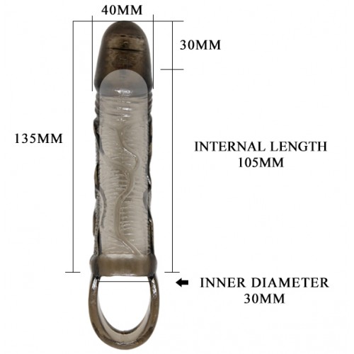 Увеличивающая вибронасадка на пенис с петлей под мошонку Penis Sleeve Carson Pretty Love + 3 см