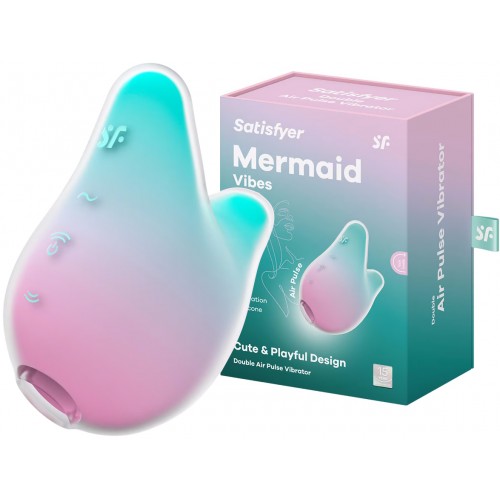 Вакуумно-волновой стимулятор с вибрацией мятно-розовый Mermaid Vibes Satisfyer 