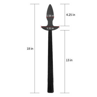 Черная анальная пробка Anal Plug with Pony Tail с черным хвостом