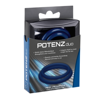 Набор синих эрекционных колец Joydivision POTENZduo