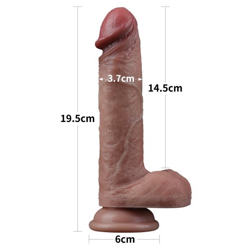 Реалистичный фаллоимитатор на присоске Dual Layered Silicone Cock 19,5 см
