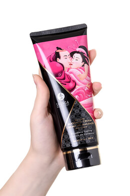 Съедобный массажный крем с ароматом малины Shunga Raspberry Feeling (200 мл)