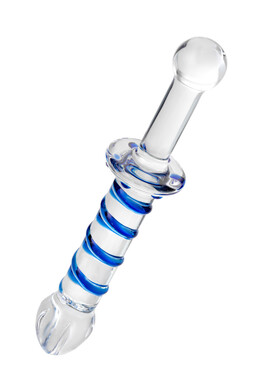 Стеклянный двусторонний фаллоимитатор Sexus Glass 18,5 см