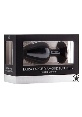 Черная анальная пробка с кристаллом Diamond Butt Plug Extra Large