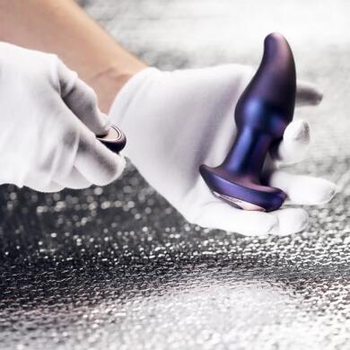 Перезаряжаемая анальная пробка с эффектом римминга и пультом дистанционного управления Asteroid