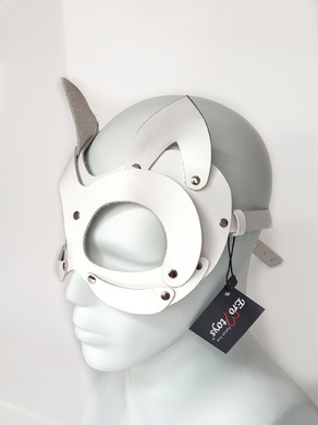 Маска Кошечки из натуральной кожи белая Erotoys Fetish line, Ero-101w