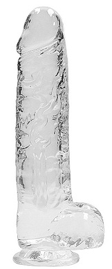 Прозрачный фаллоимитатор на присоске Realistic Dildo With Balls 22 см