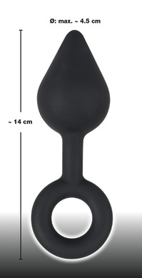 Анальная втулка черная с кольцом Black Velvets Plug