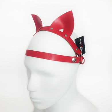 Маска-ушки из натуральной кожи красная Erotoys Fetish line, Ero-174R