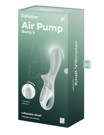 Расширяющийся анальный вибратор зеленый Air Pump Booty 3 Satisfyer 