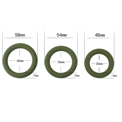 Набор из 3 эрекционных колец Power Plus Soft Silicone Snug Ring зеленые