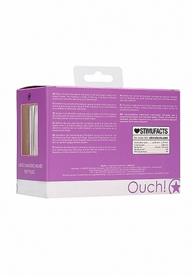 Анальная пробка фиолетовая Large Diamond Heart Butt Plug