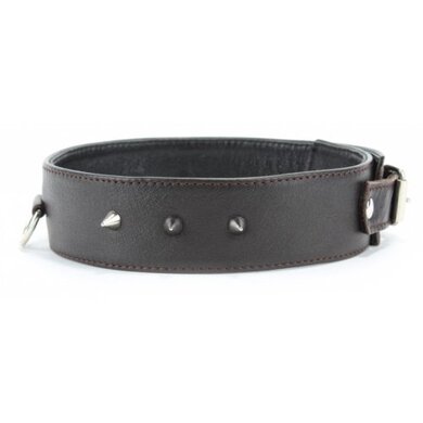 Коричневый ошейник с маленькими шипами XL