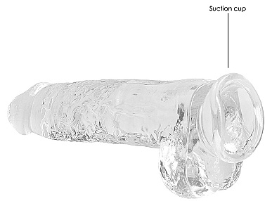 Прозрачный фаллоимитатор на присоске Realistic Dildo With Balls 22 см