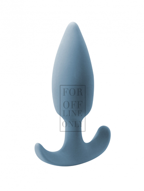 Анальная пробка голубая со смещенным центром тяжести Flash Glow