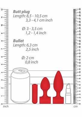 Набор красных анальных стимуляторов USB-Rechargeable Anal Set