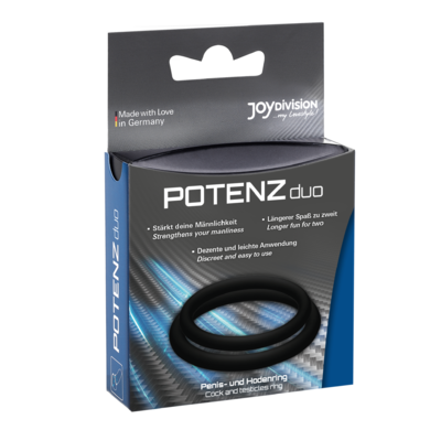 Набор черных эрекционных колец Joydivision POTENZduo