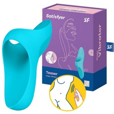 Клиторальный вибромассажер на палец голубой Teaser Satisfyer