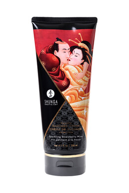 Съедобный массажный крем с ароматом клубники и шампанского Shunga Sparkling Strawberry Wine (200 мл)