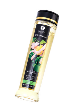 Натуральное масло для массажа с расслабляющим эффектом Shunga Organica Exotic Green Tea с ароматом зелёного чая (240 мл)