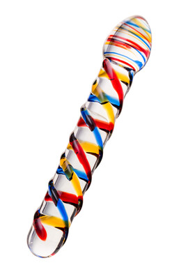 Двусторонний стеклянный фаллоимитатор Sexus Glass 19,5 см