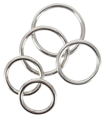Набор эрекционных колец из стали Set of 5 Cock Rings