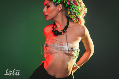 Кляп черный с зажимами для сосков Party Hard Gratitude