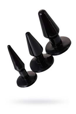 Набор черных анальных втулок Seven Creations (3 шт)