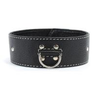 Ошейник с контрастной строчкой из натуральной кожи