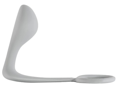 Мужской анальный стимулятор серый с кольцом на пенис Button Anal Plug