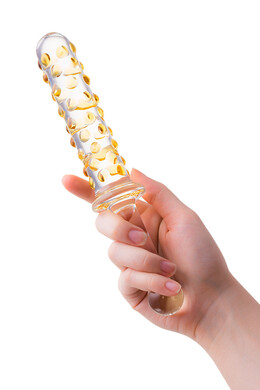 Двусторонний стеклянный фаллоимитатор Sexus Glass 25 см